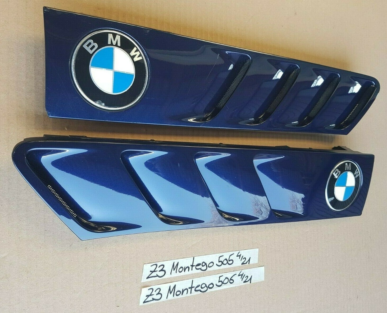BMW Z3 Lufteinlass Ki​emen Ziergitter Motorhaube Montreal blau 297 RECHTS  LINKS