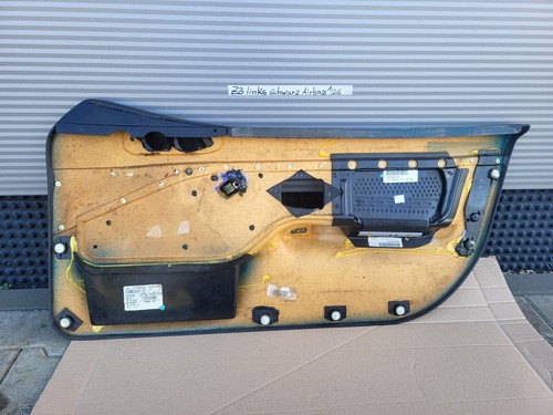 BMW Z3 Tür Verkleidung Leder Schwarz LINKS + Griff + Chrom Leiste Airbag-Klappe