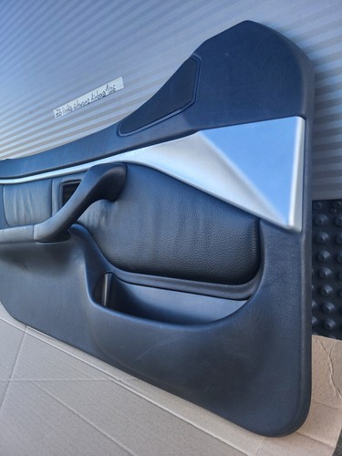 BMW Z3 Tür Verkleidung Leder Schwarz LINKS + Griff + Chrom Leiste Airbag-Klappe
