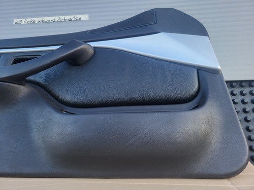BMW Z3 Tür Verkleidung Leder Schwarz LINKS + Griff + Chrom Leiste Airbag-Klappe