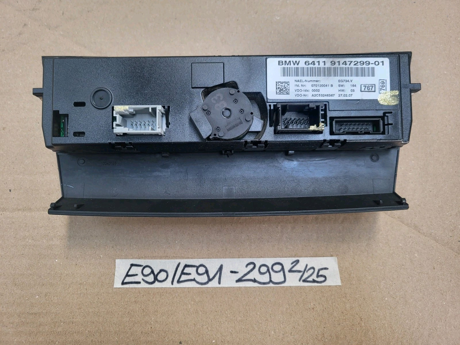 BMW E90 E91 E92 E93 Klimabedienteil mit Chrom Bedienteil Klimaautomatik 9147299