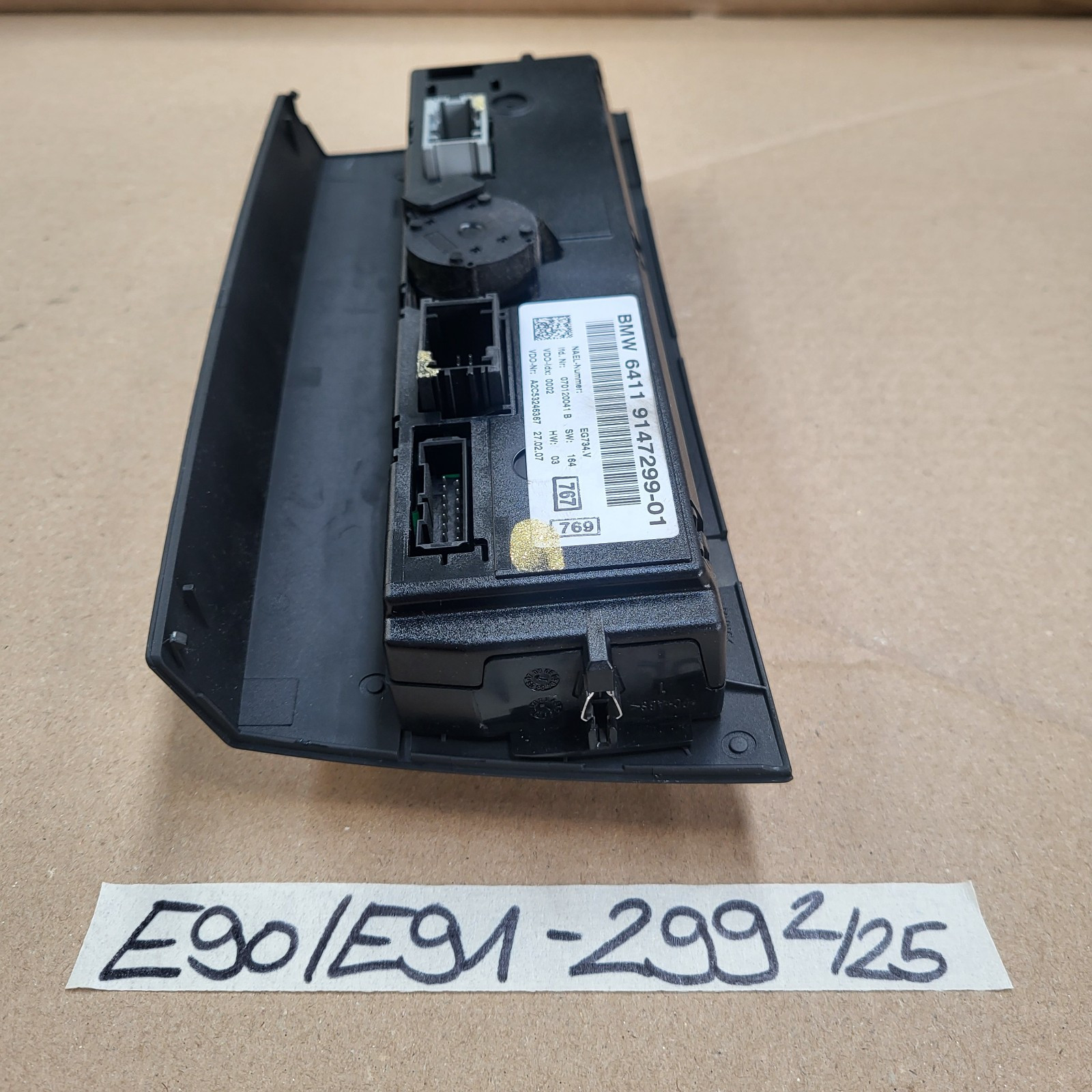 BMW E90 E91 E92 E93 Klimabedienteil mit Chrom Bedienteil Klimaautomatik 9147299