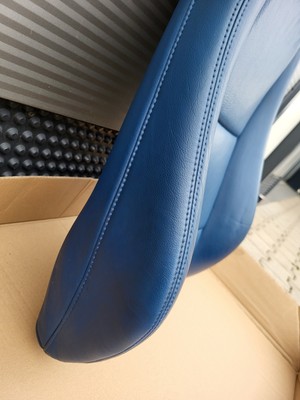 BMW Z3 Roadster Fahrer Sitz Oberteil Leder blau Rückenlehne Bezug  Polster LINKS