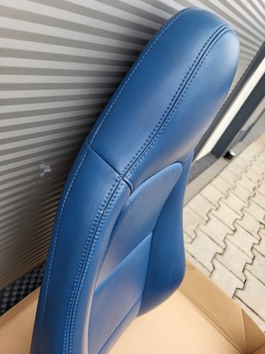 BMW Z3 Roadster Fahrer Sitz Oberteil Leder blau Rückenlehne Bezug  Polster LINKS