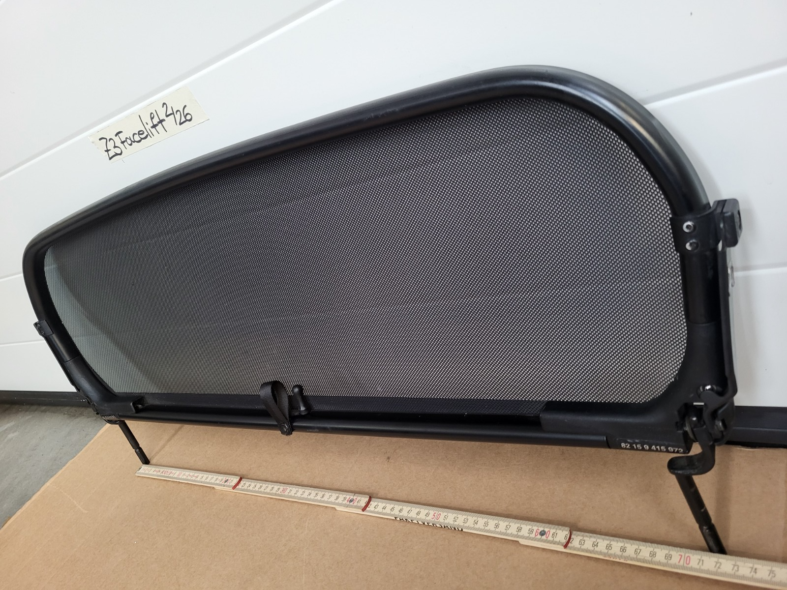 BMW Z3 Roadster Windschott Windschutz Abweiser Wind Stop Netz Rahmen Befestigung