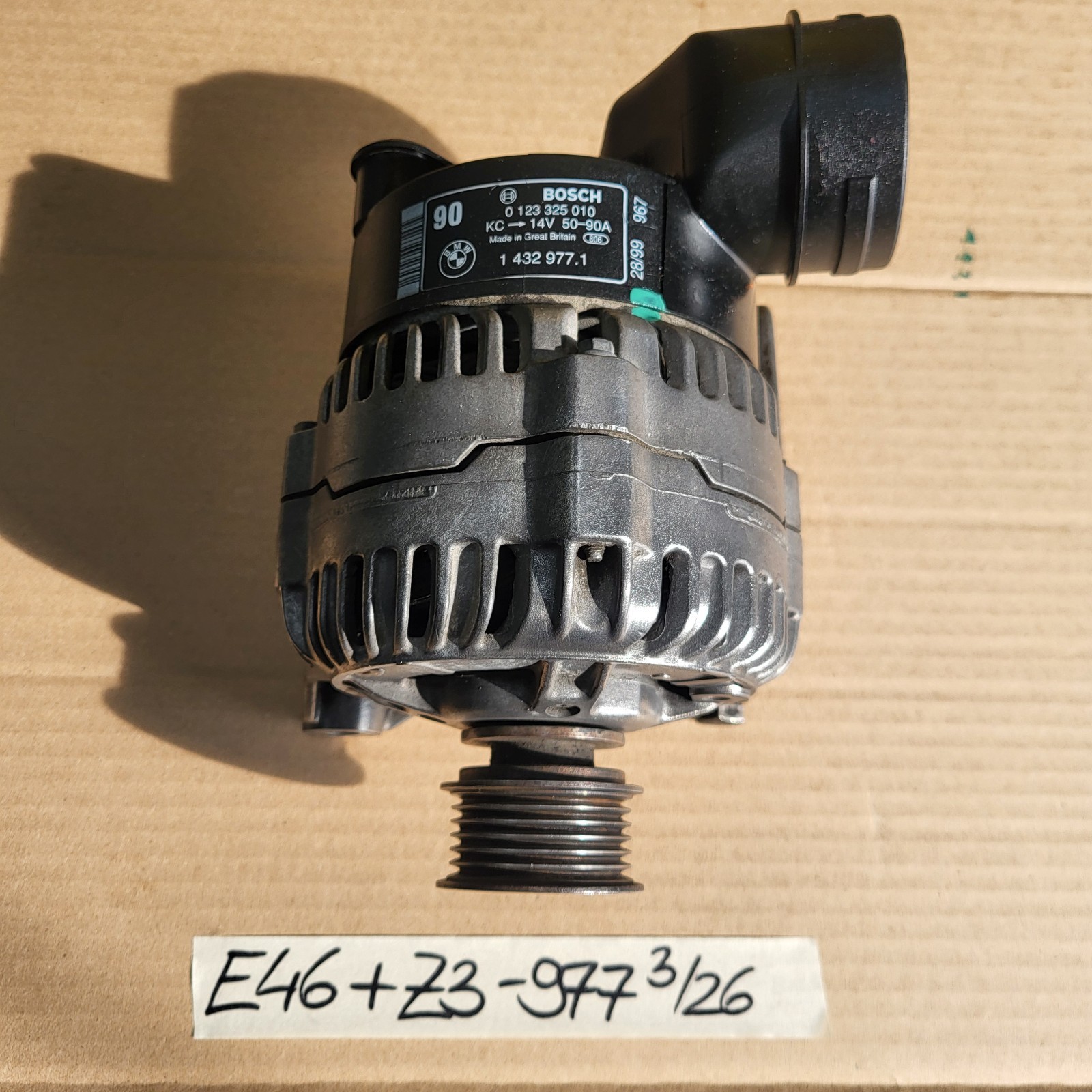 BMW E46 + E36 + Z3 Lichtmaschine  1432977  Kompakt Generator 90 A Bosch