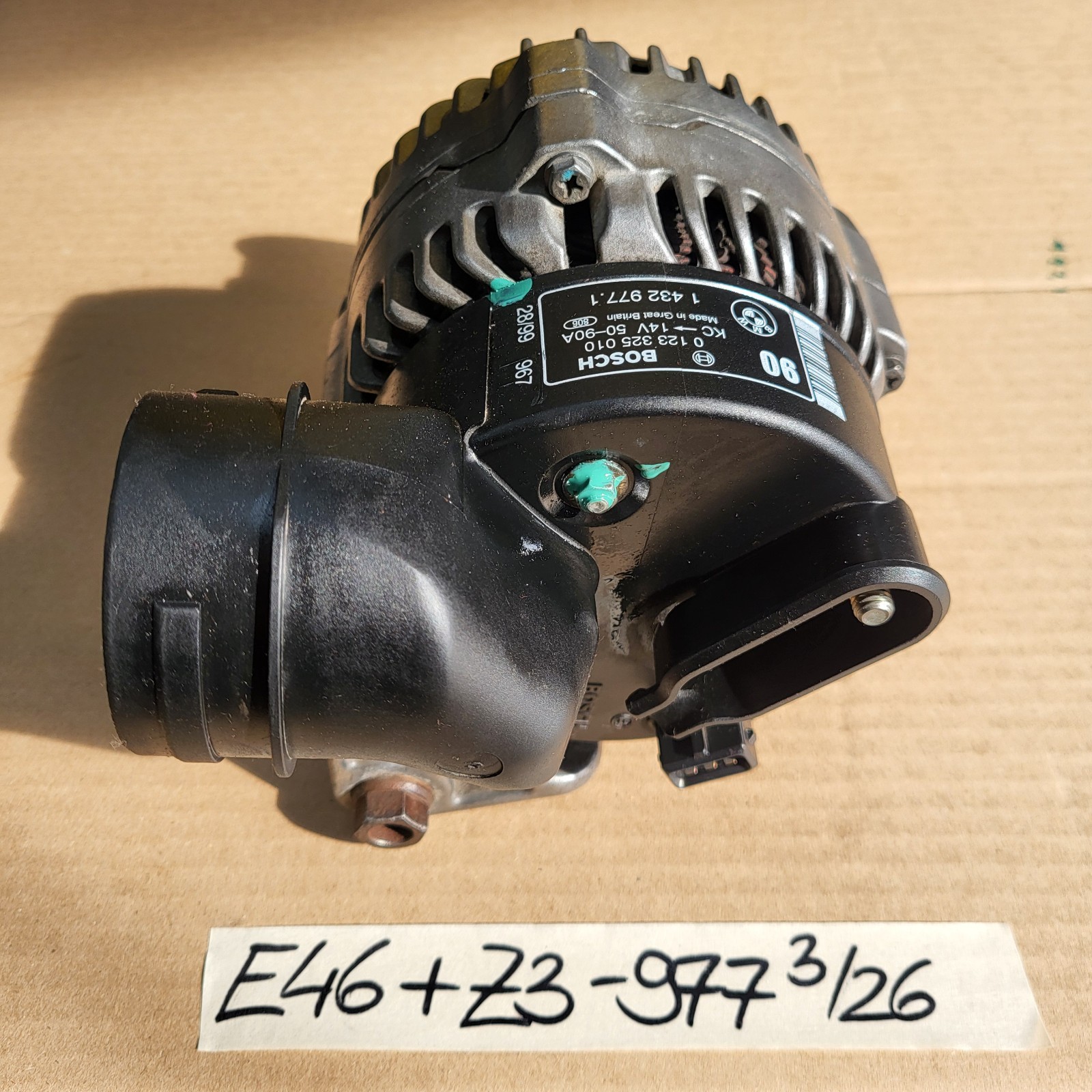 BMW E46 + E36 + Z3 Lichtmaschine  1432977  Kompakt Generator 90 A Bosch