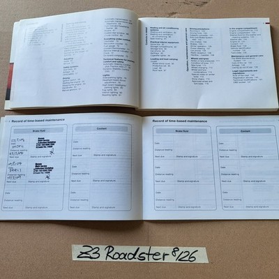 BMW Z3 Roadster Bordmappe Kunst-Leder  Handbuch Betriebsanleitung Englisch