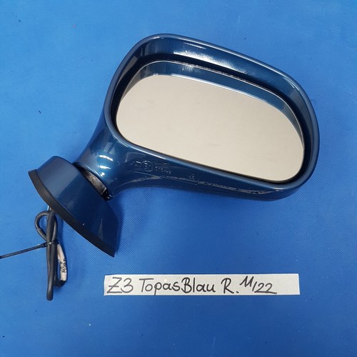 BMW Z3 Roadster Coupe Seiten Außen Spiegel Gehäuse Glas Motor RECHTS Topas Blau