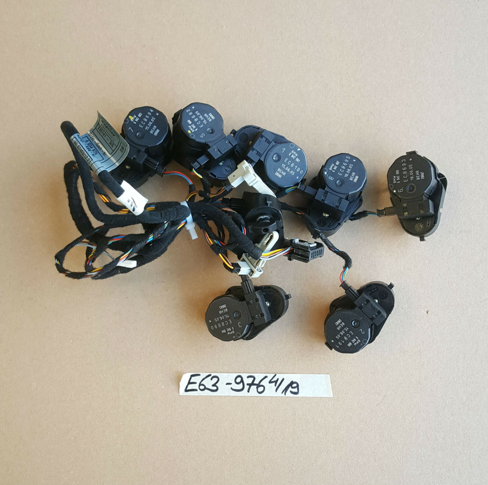 BMW E63 Klimakasten Kabel Klima Basis 6934976 + Stellantrieb Heizung 6942991